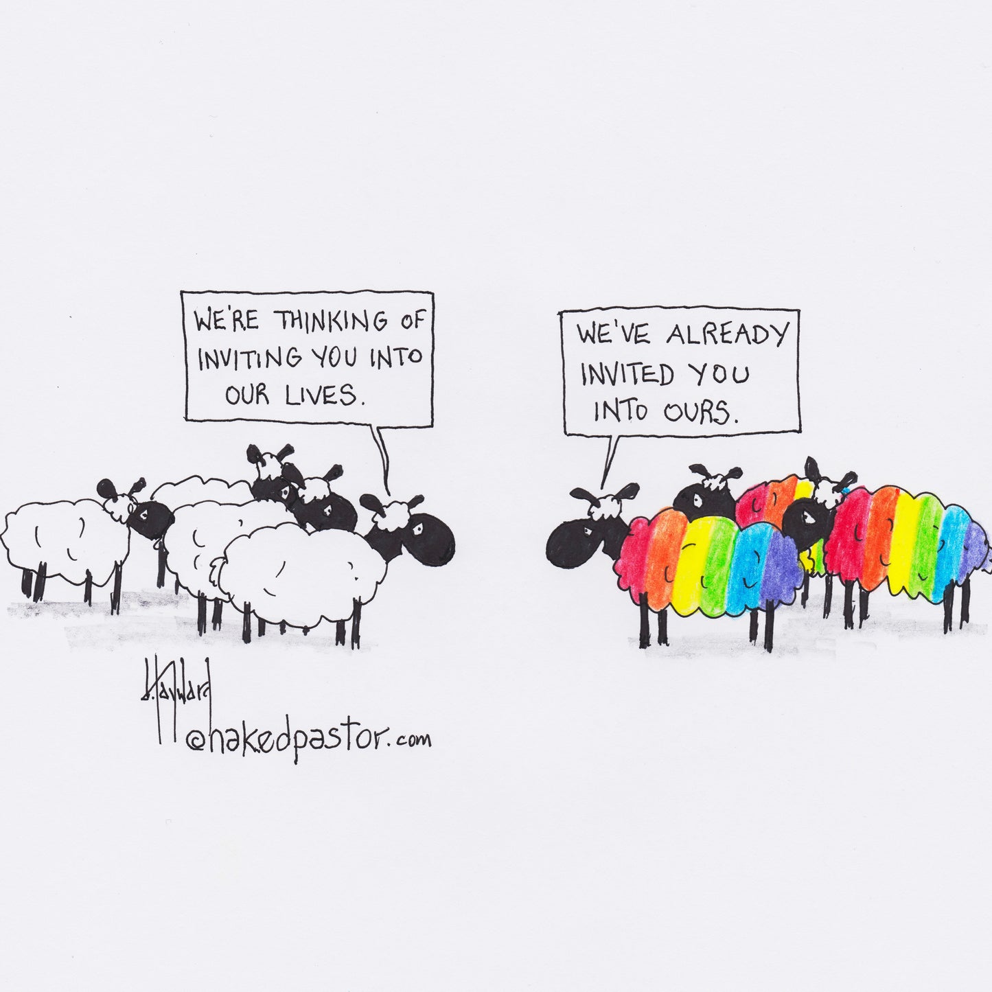 Invite Into Our Lives Digital Cartoon - by nakedpastor