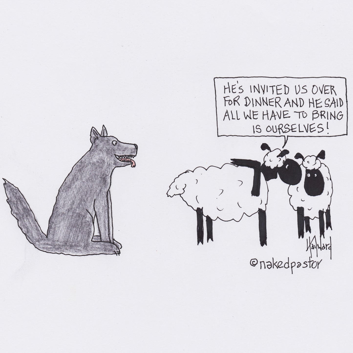 Invited to Dinner Digital Cartoon - by nakedpastor