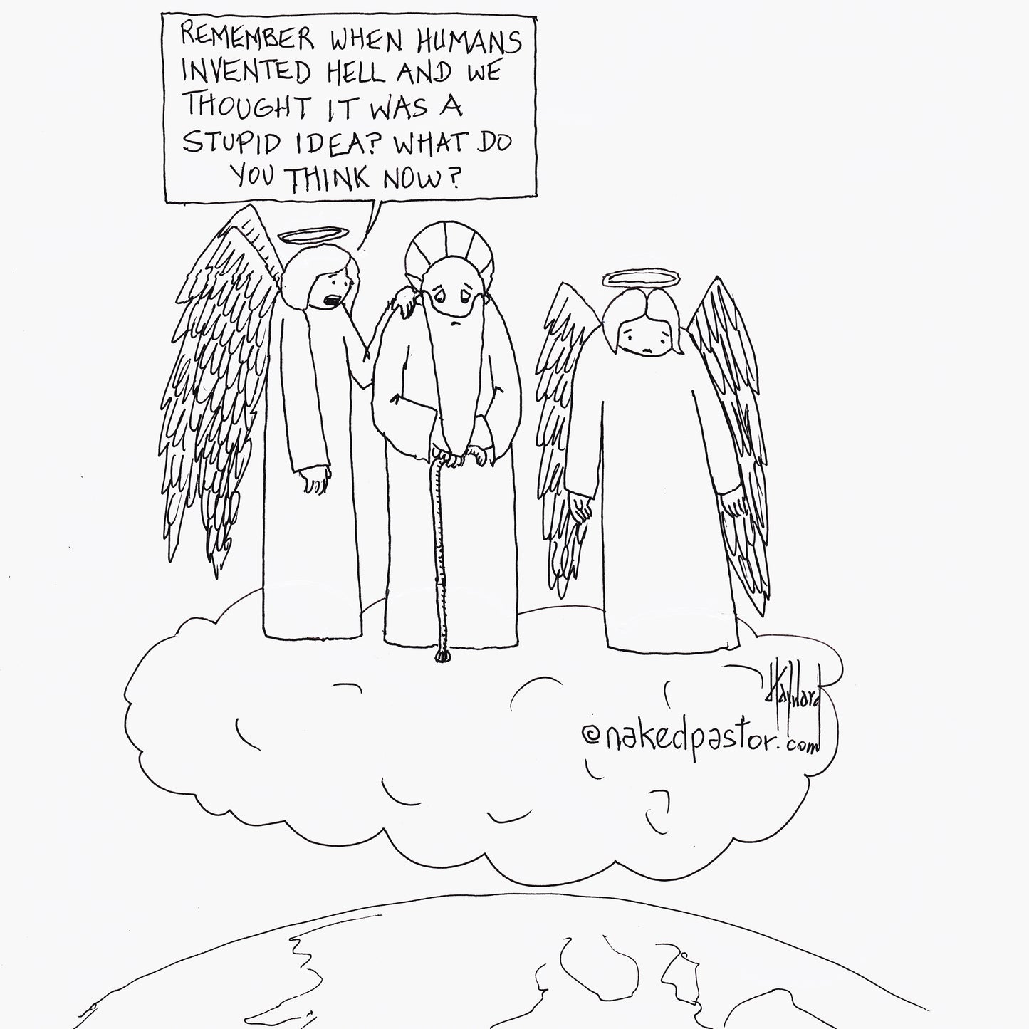Is Hell a Stupid Idea? Digital Cartoon - by nakedpastor