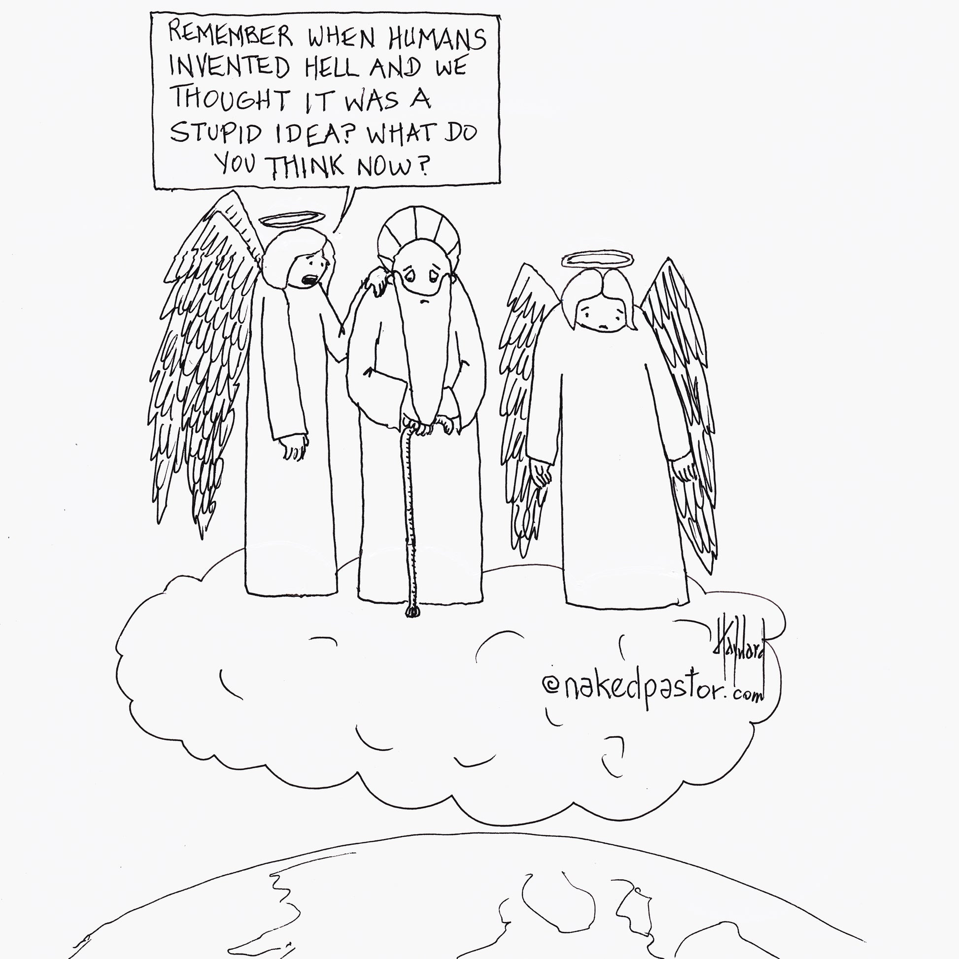 Is Hell a Stupid Idea? Digital Cartoon - by nakedpastor