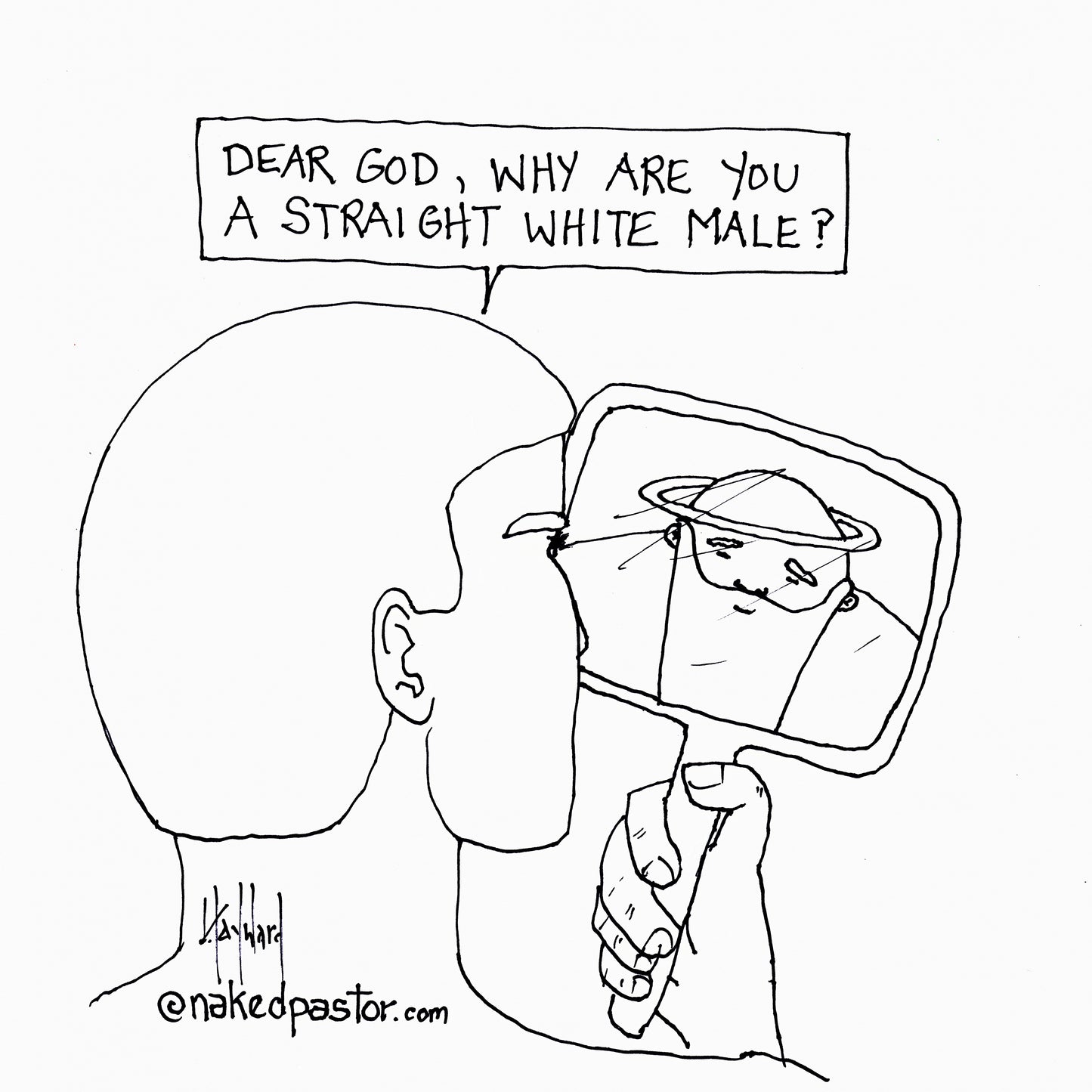 Is Your God a Straight White Male? Digital Cartoon - by nakedpastor