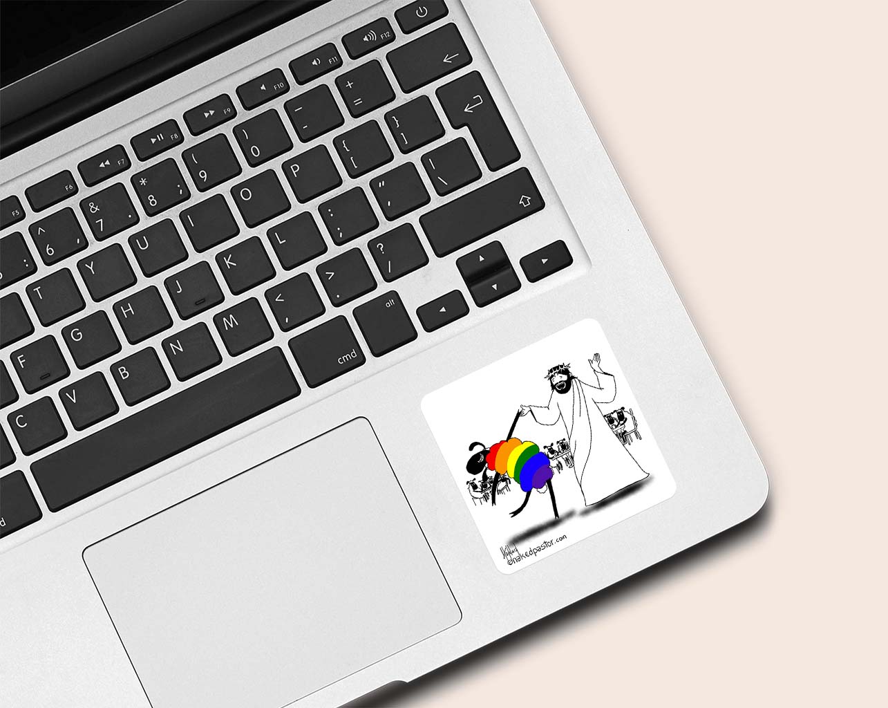Jesus Dances with the LGBTQ Sheep Sticker - by nakedpastor