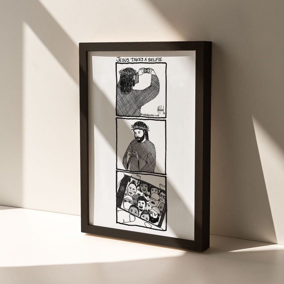 Jesus Takes a Selfie Print - by nakedpastor