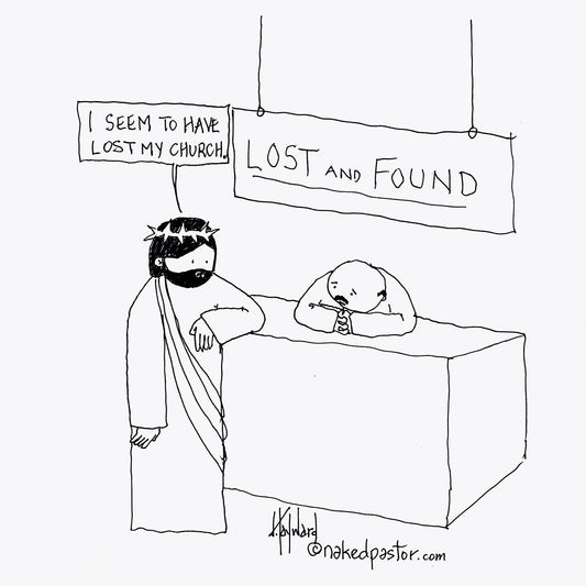Jesus at the Lost and Found Digital Cartoon - by nakedpastor