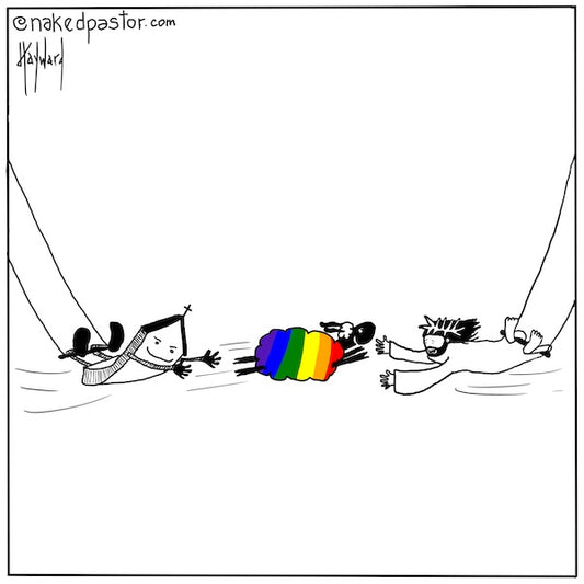 LGBTQ Trapeze Digital Cartoon - by nakedpastor