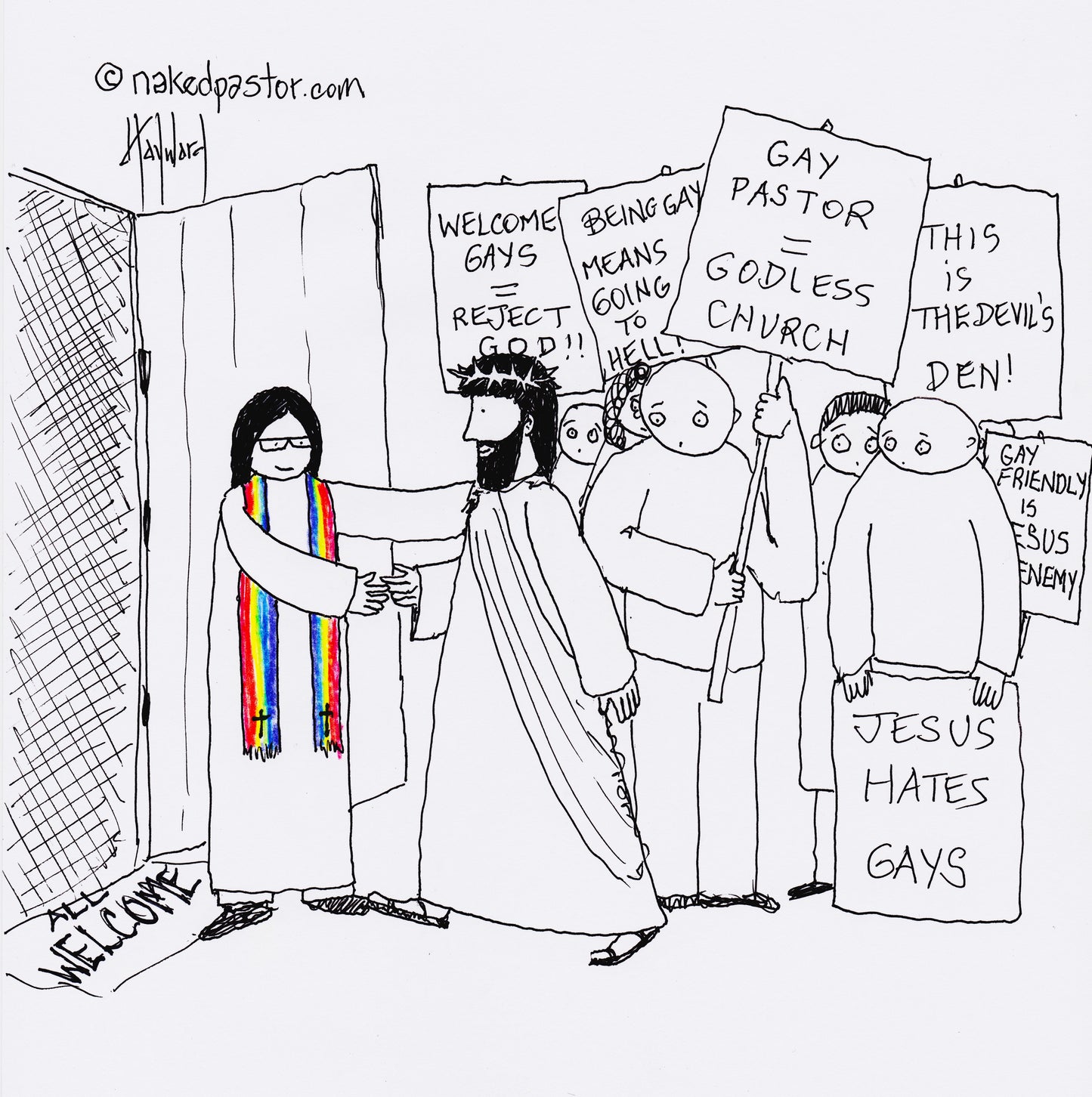 LGBTQ Friendly Church Digital Cartoon - by nakedpastor