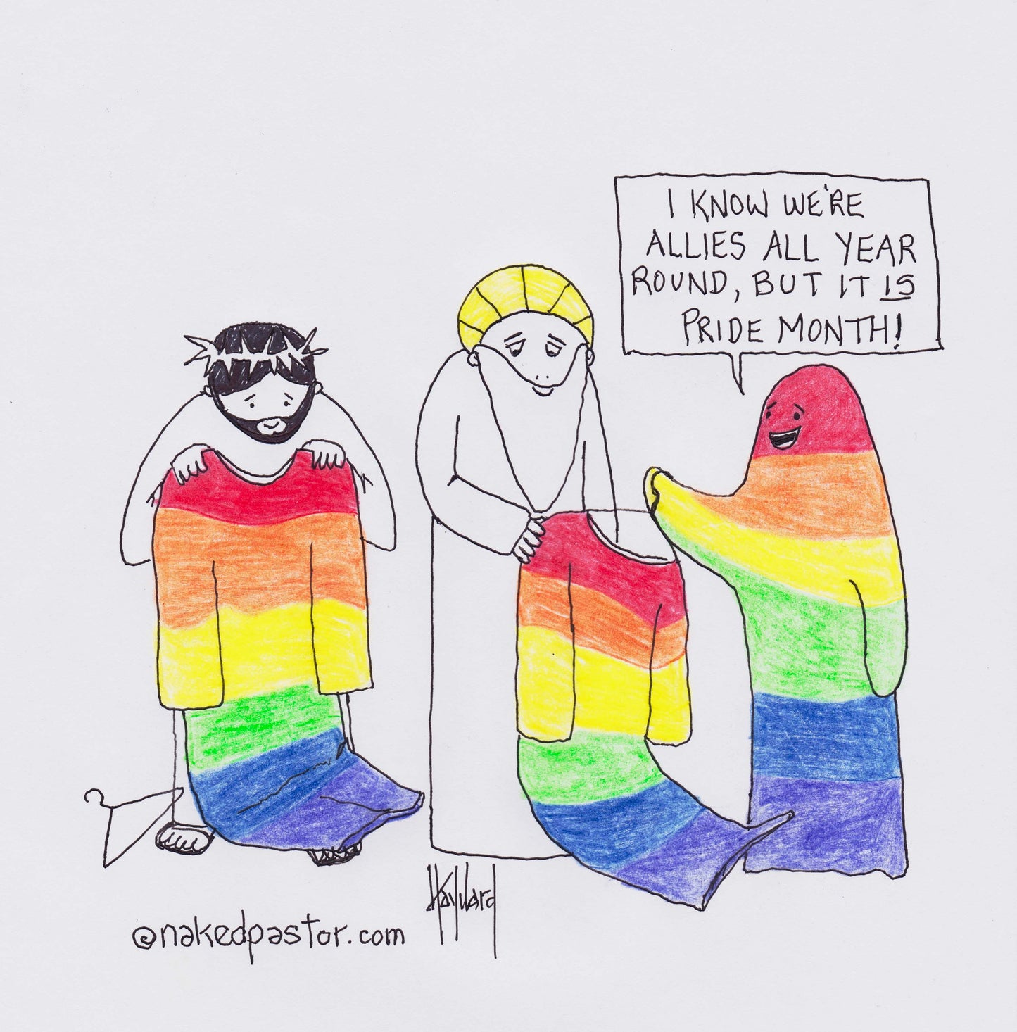 LGBTQ That's the Spirit! Digital Cartoon - by nakedpastor