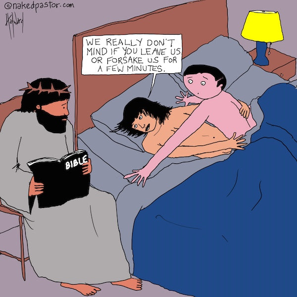 Leave or Forsake Digital Cartoon - by nakedpastor