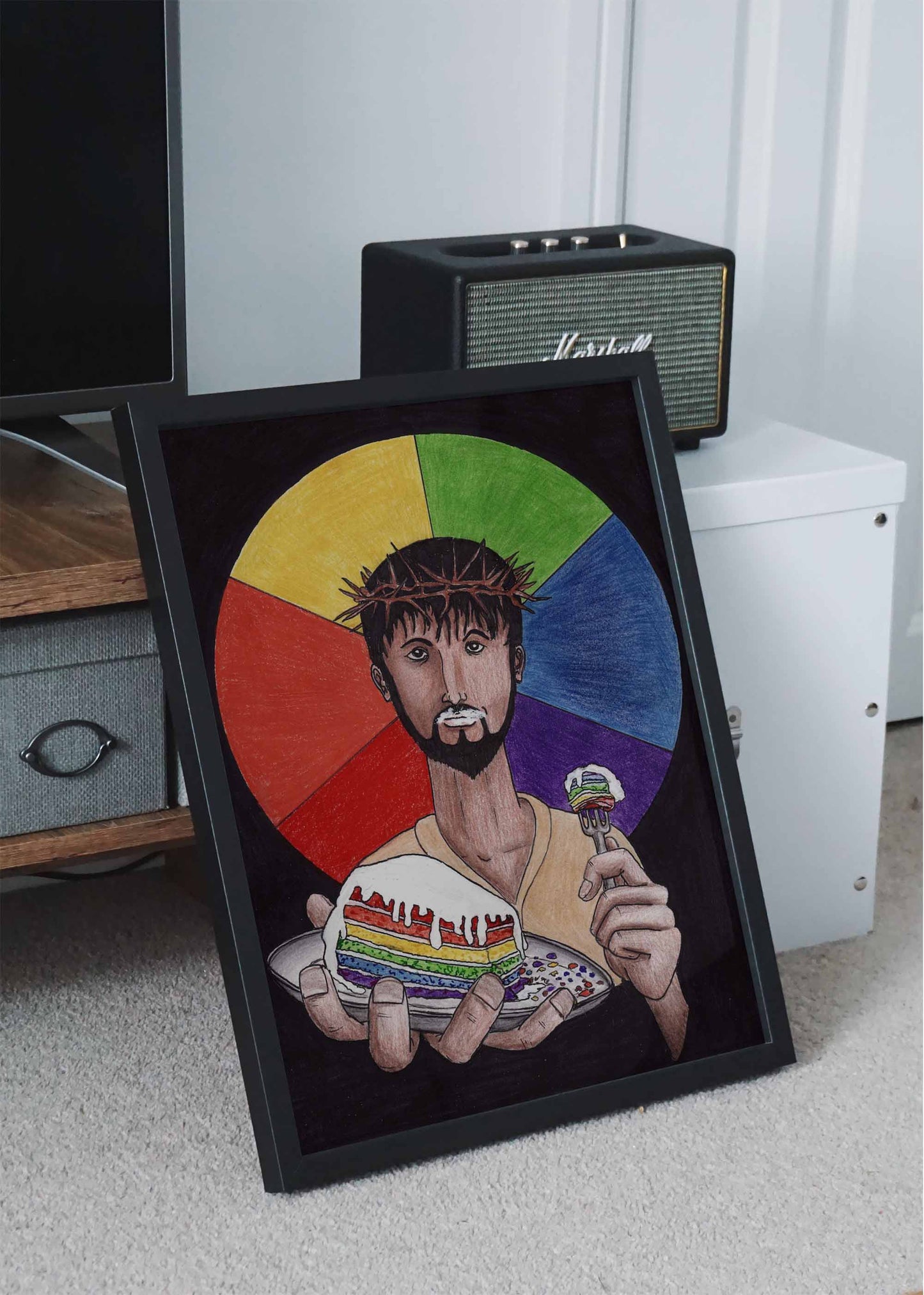 Let Them Eat Cake Jesus Print - by nakedpastor
