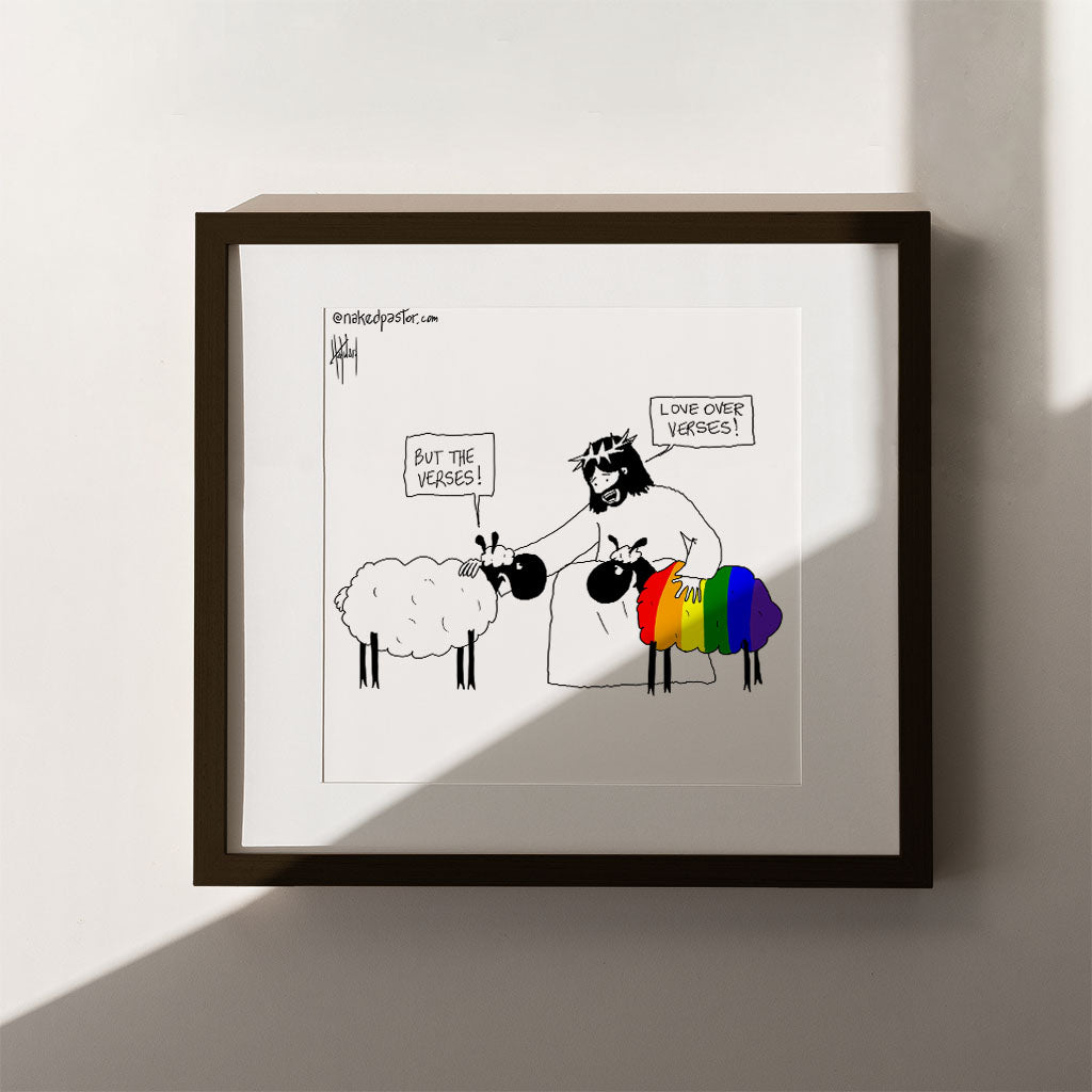 Love Over Verses Print-Queer Christian Art Prints-nakedpastor