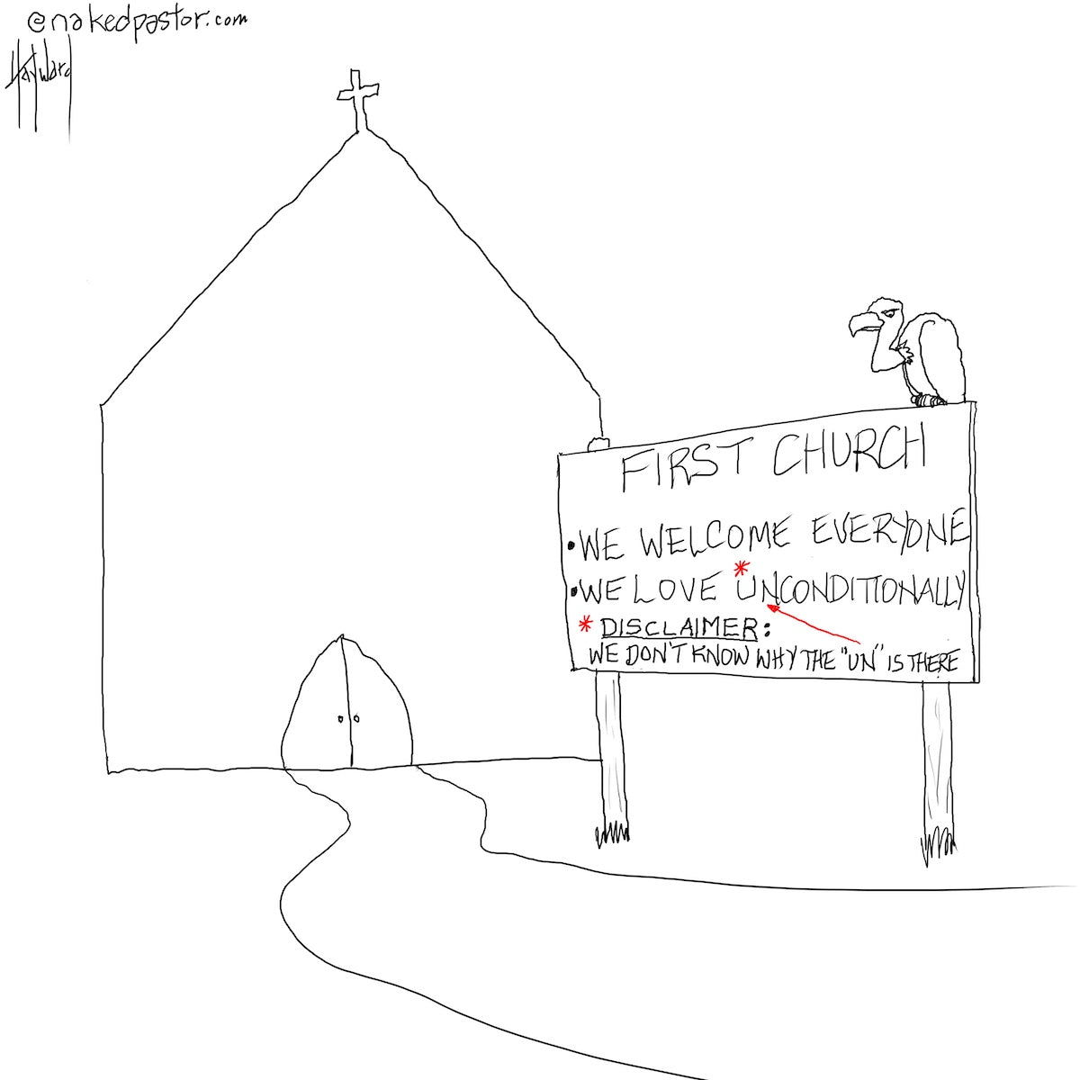 Love Unconditionally Disclaimer Digital Cartoon - by nakedpastor