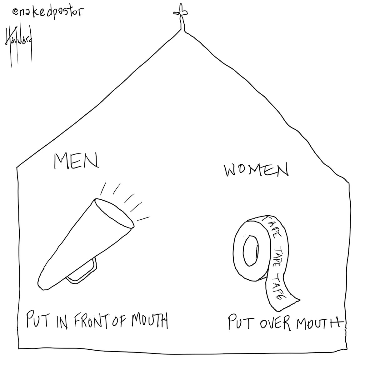 Megaphone Tape Digital Cartoon - by nakedpastor