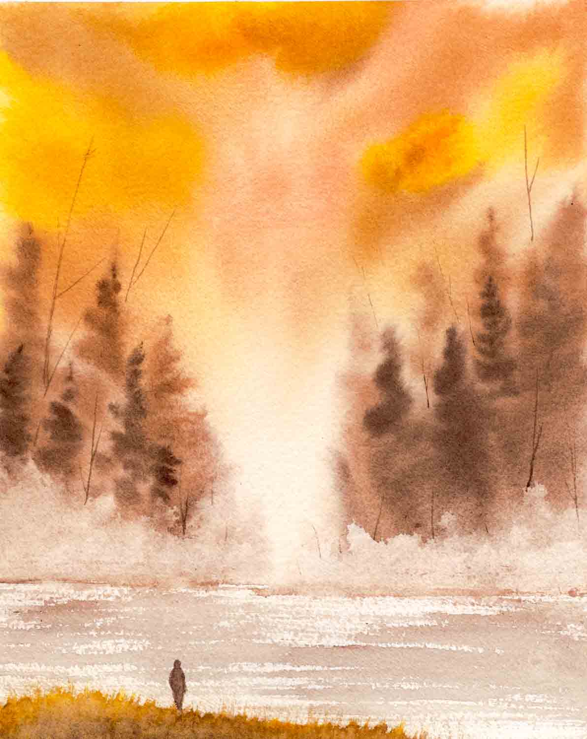 Come Sun Watercolor Print - by nakedpastor
