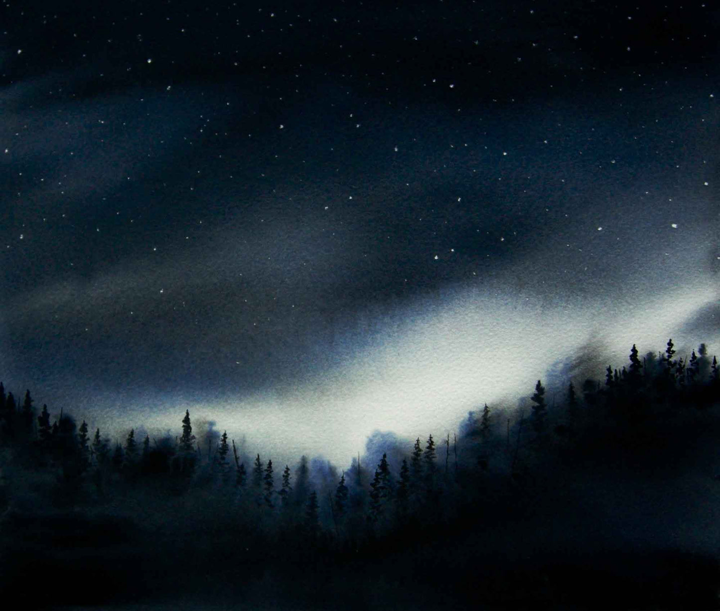 The Night is My Friend Watercolor Print - by nakedpastor