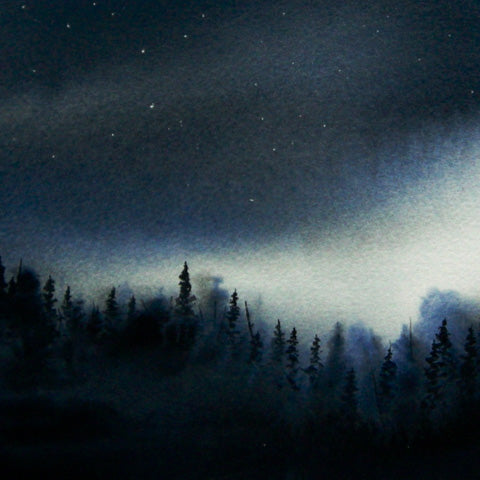 The Night is My Friend Watercolor Print - by nakedpastor