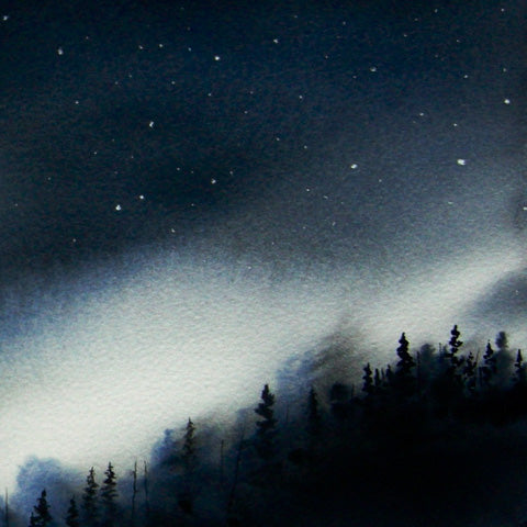 The Night is My Friend Watercolor Print - by nakedpastor