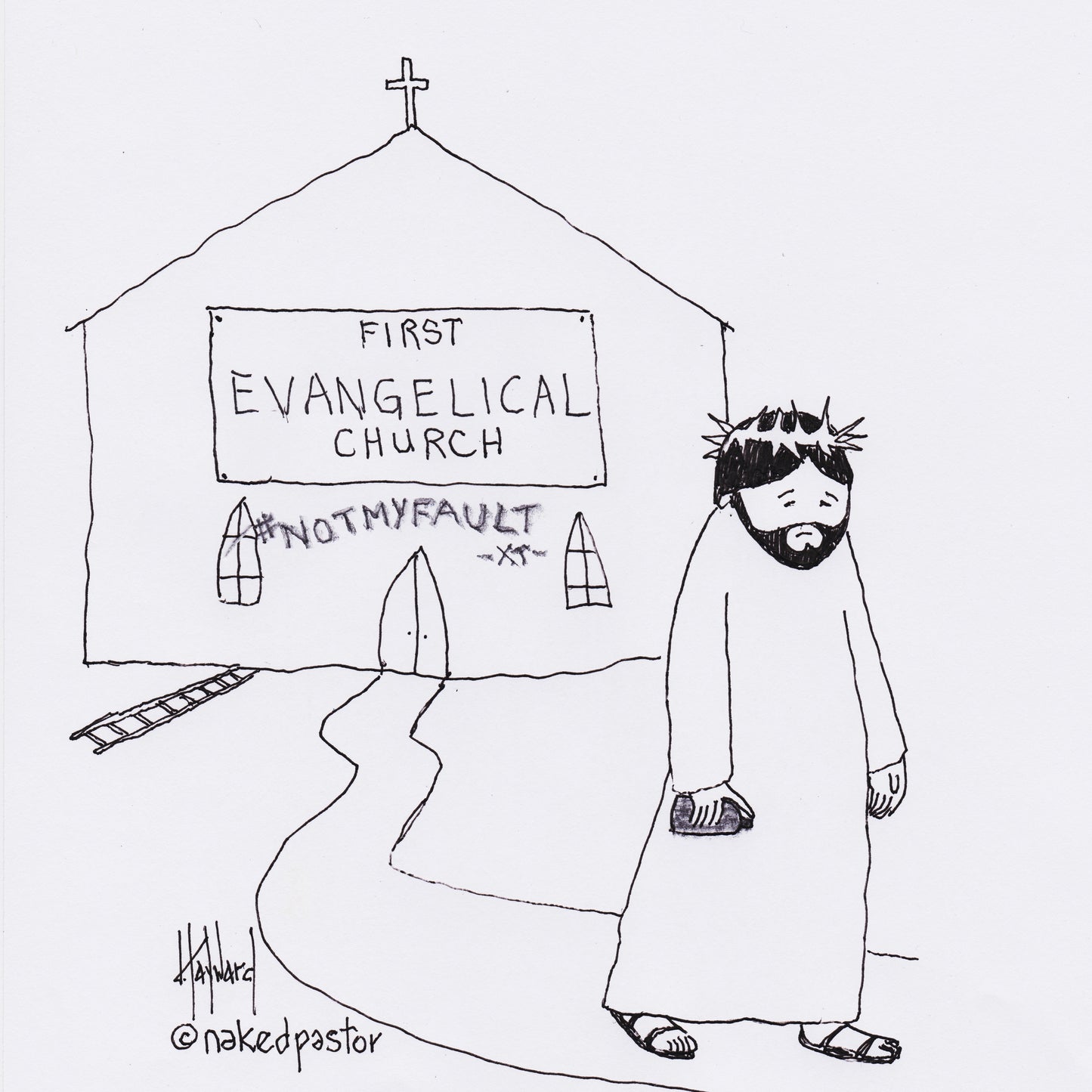 Not My Fault Digital Cartoon - by nakedpastor