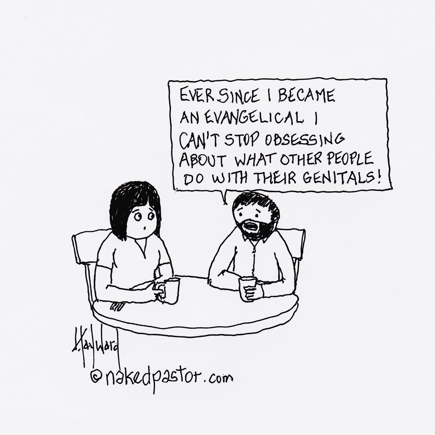 Obsessing About Genitals Digital Cartoon - by nakedpastor