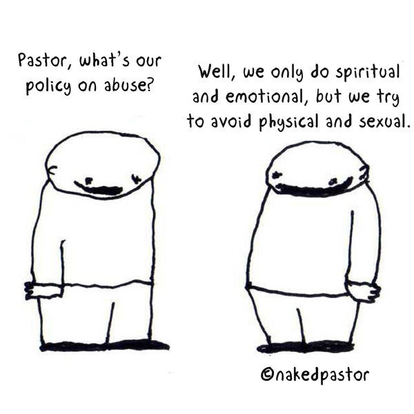 Church's Policy on Abuse Digital Cartoon - by nakedpastor
