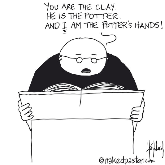 Potter and Clay Digital Cartoon - by nakedpastor