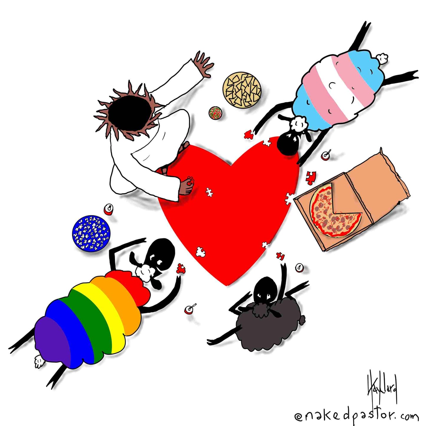 Puzzle of Love Digital Cartoon - by nakedpastor