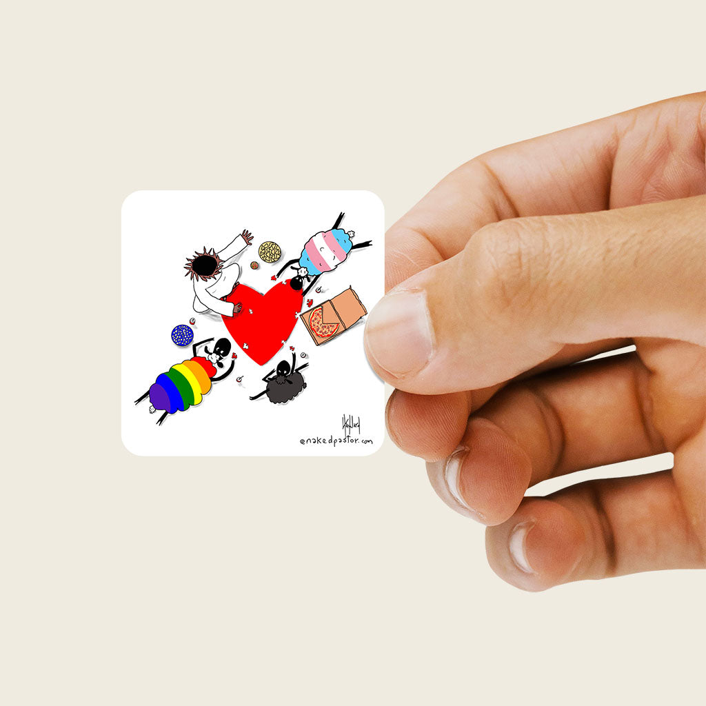Puzzle of Love Sticker - by nakedpastor