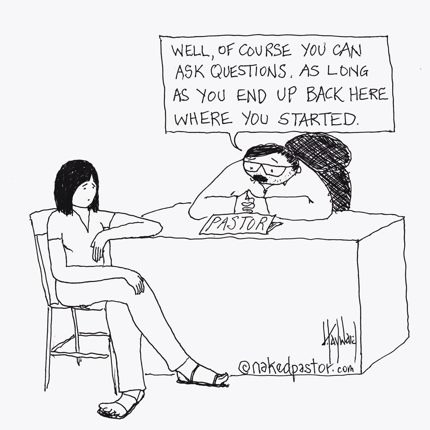 Questions will Lead You Astray Digital Cartoon - by nakedpastor