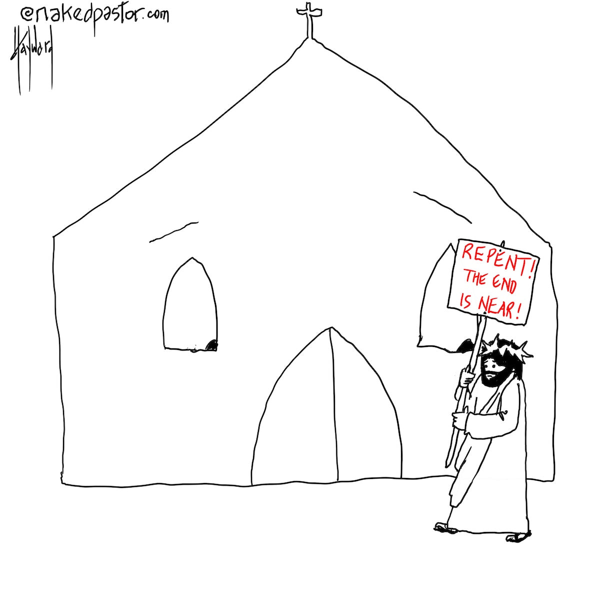 Repent the End is Near Digital Cartoon - by nakedpastor