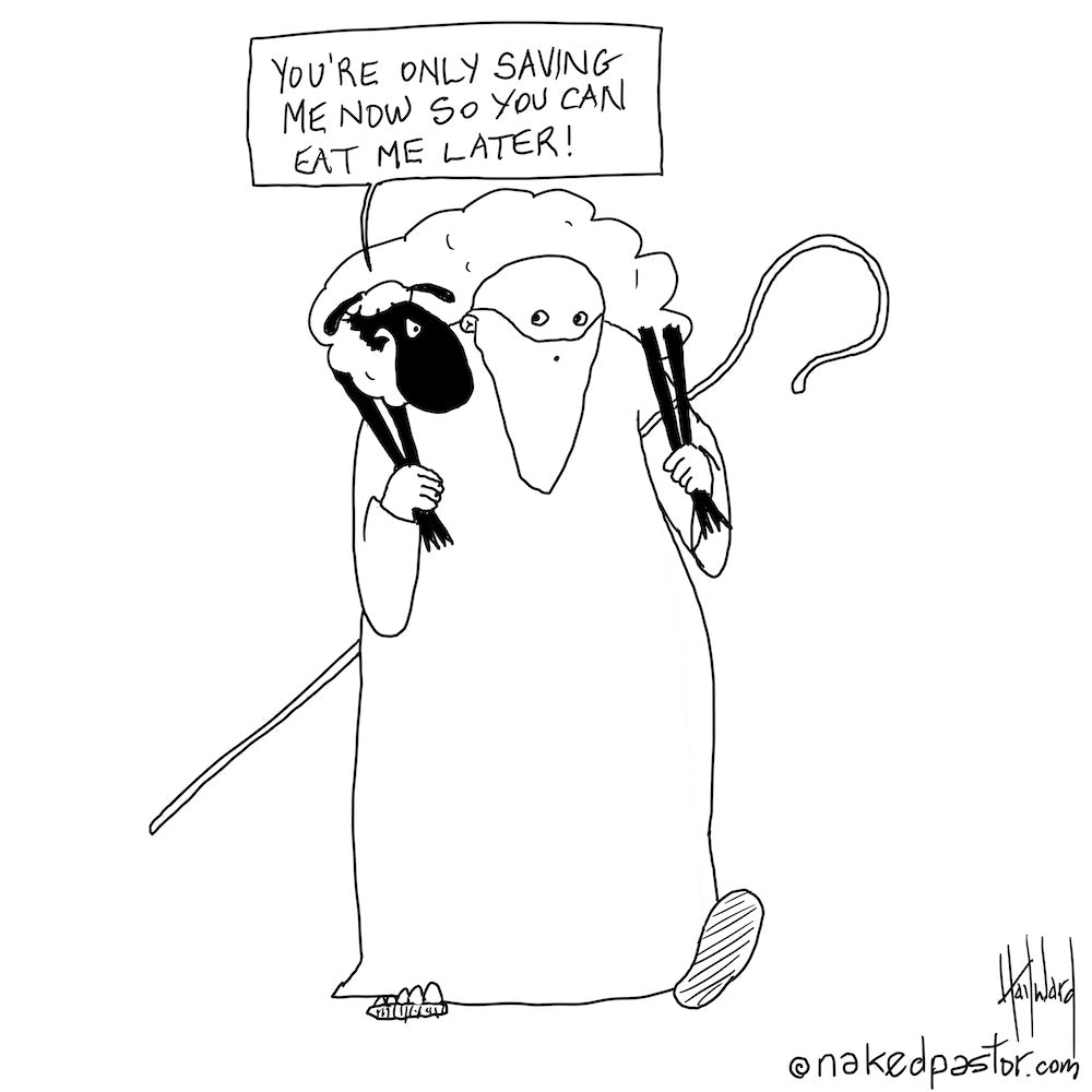 Save Me Now Eat Me Later Digital Cartoon - by nakedpastor