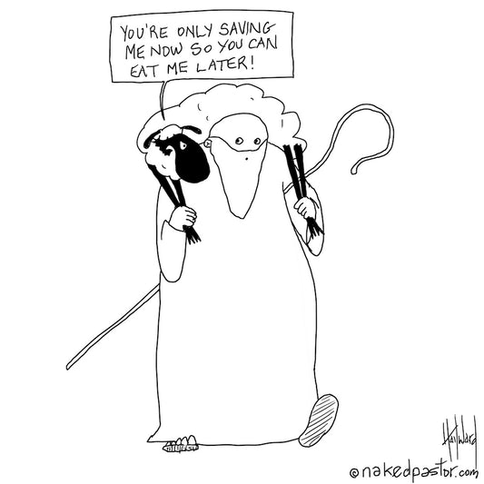 Save Me Now Eat Me Later Digital Cartoon - by nakedpastor