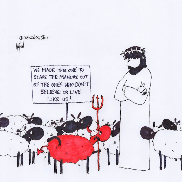 Scare the Manure Digital Cartoon - by nakedpastor