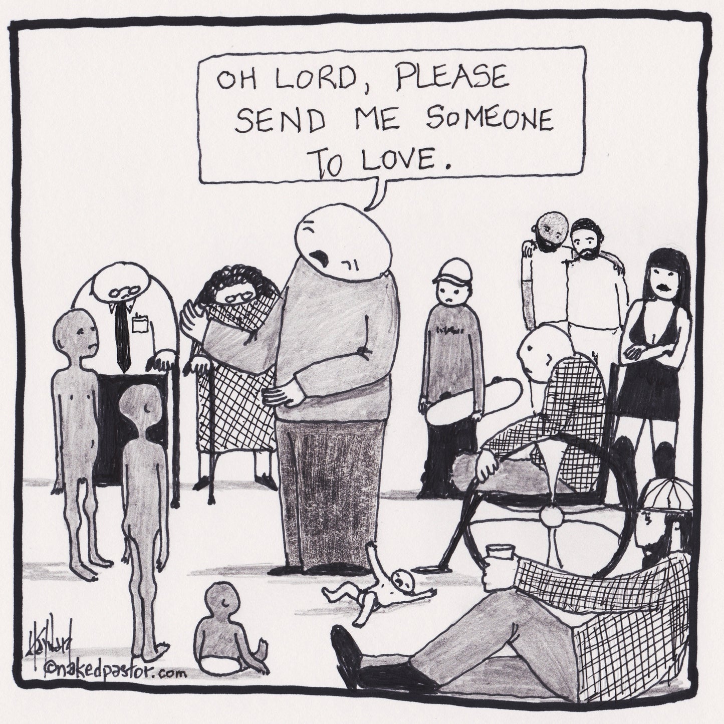 Send Me Someone to Love Digital Cartoon
