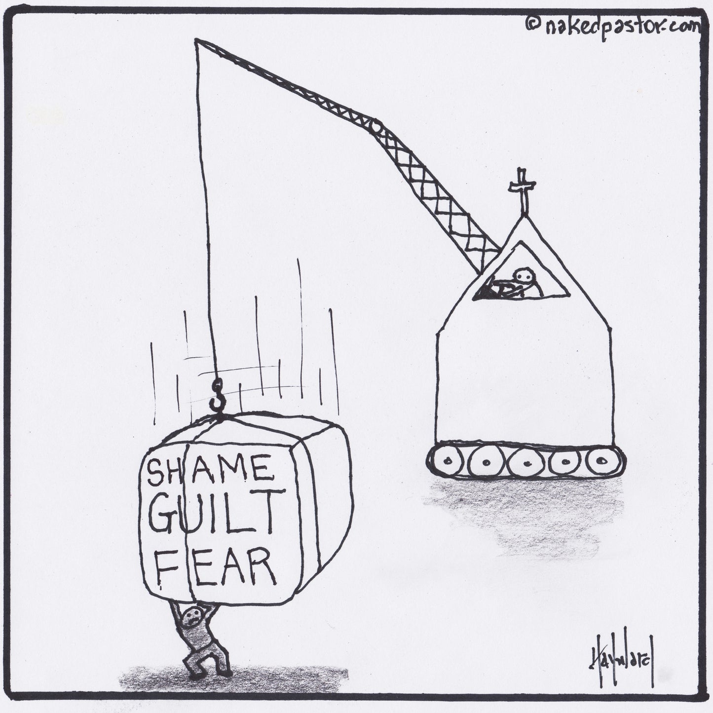 Shame Guilt Fear Digital Cartoon - by nakedpastor