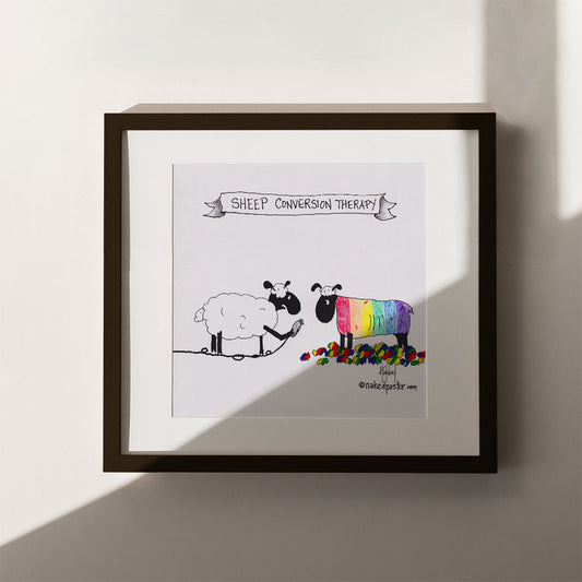 Sheep Conversion Therapy Print-Queer Christian Art Prints-nakedpastor