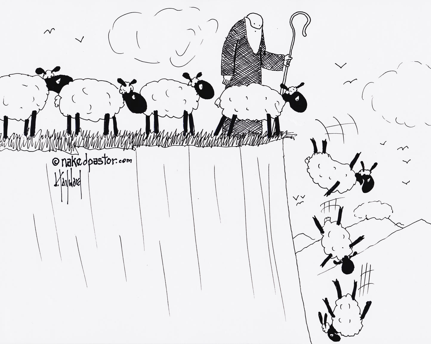 Shepherd Fail Digital Cartoon