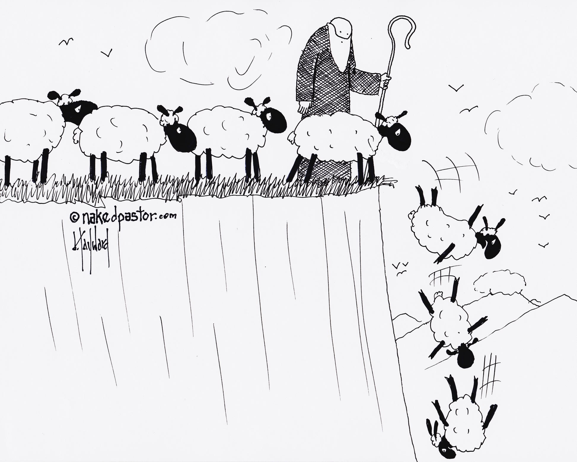 Shepherd Fail Digital Cartoon - by nakedpastor