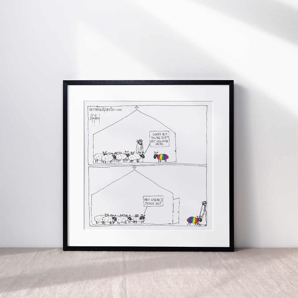 Where'd Jesus Go Print-Queer Christian Art Prints-nakedpastor