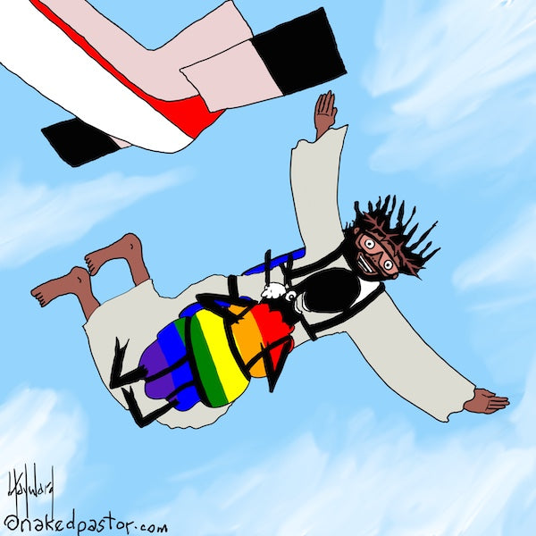 Skydiver Digital Cartoon - by nakedpastor