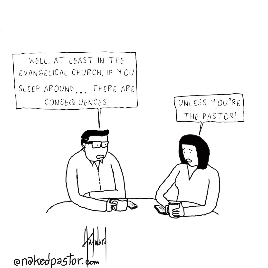 Sleeping Around Digital Cartoon - by nakedpastor