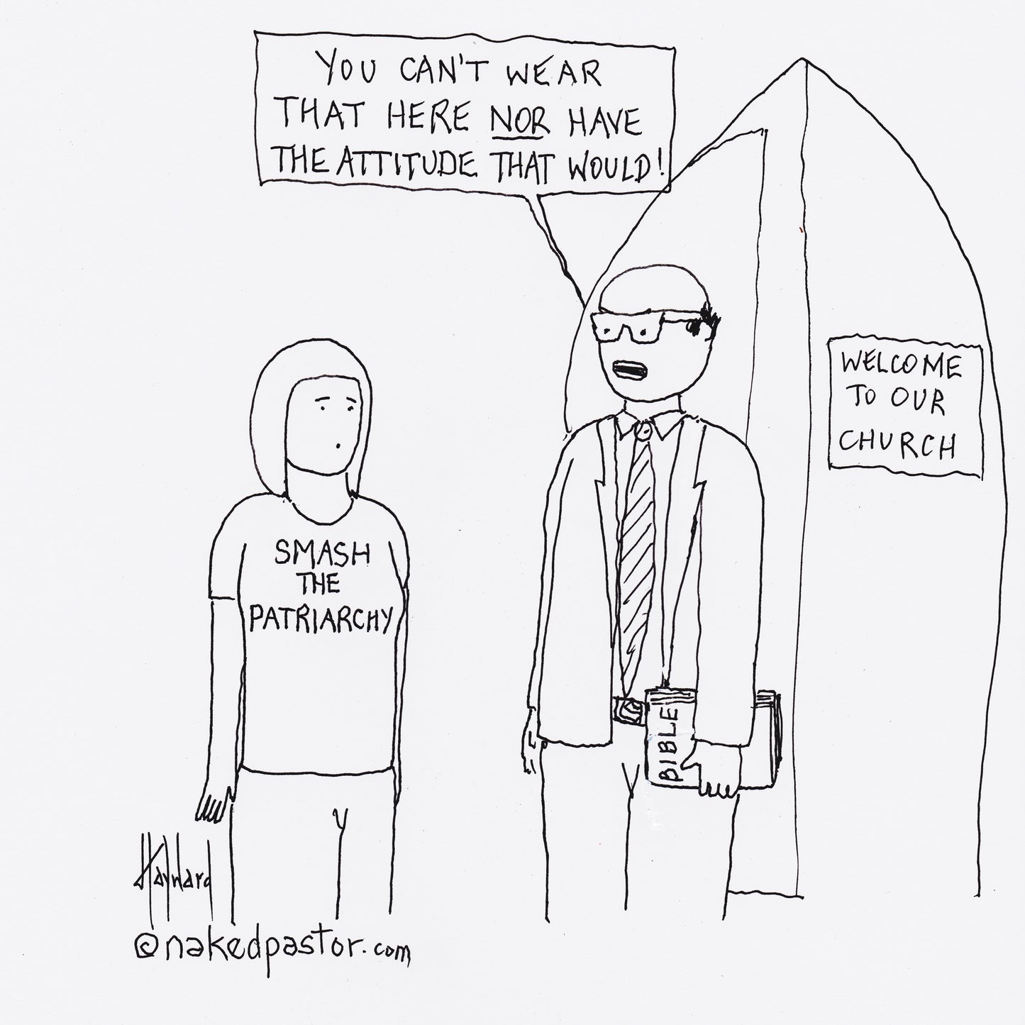 Smashing the Patriarchy Not Allowed Digital Cartoon
