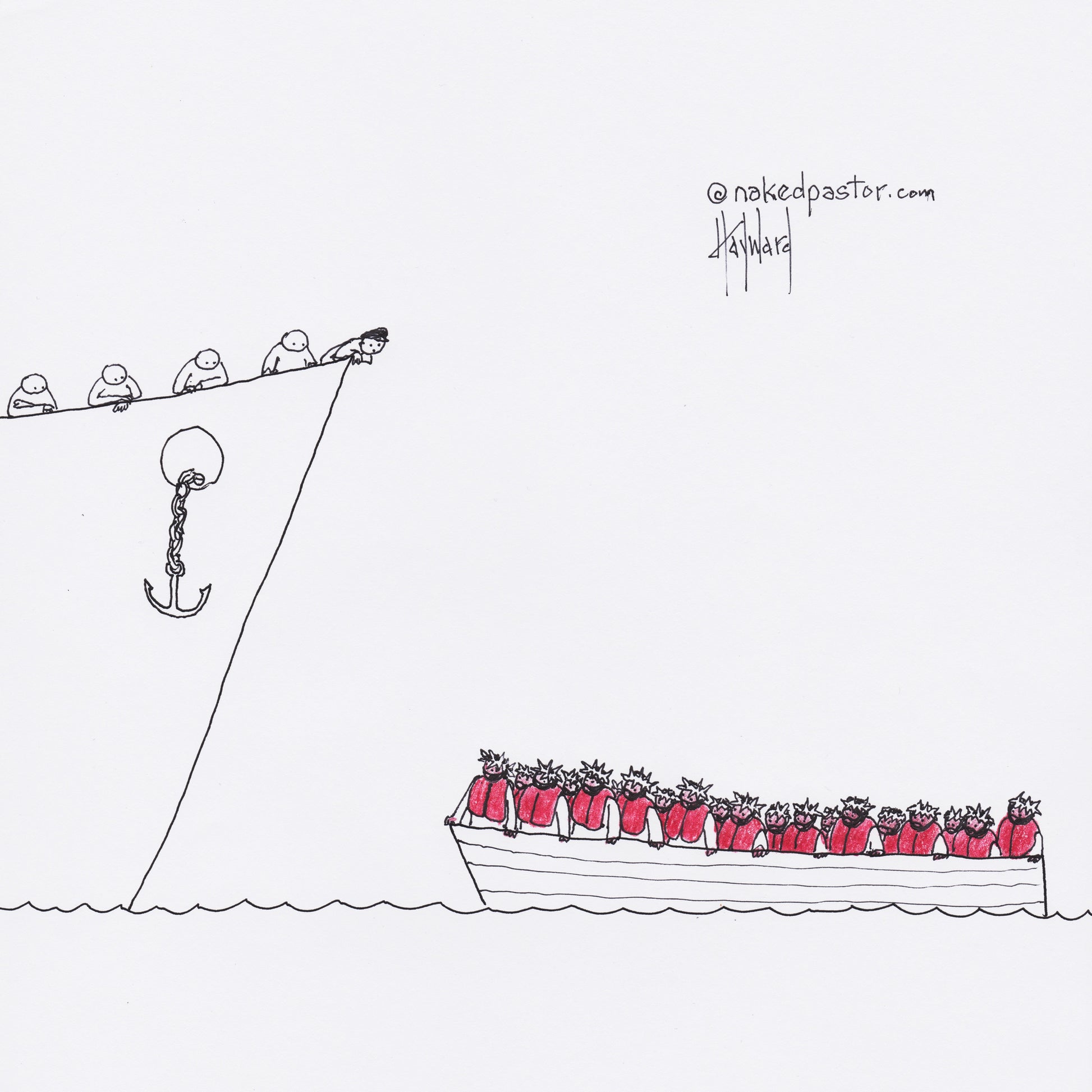 Refugees: So Many Christs Digital Cartoon - by nakedpastor