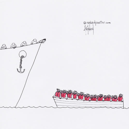 Refugees: So Many Christs Digital Cartoon - by nakedpastor