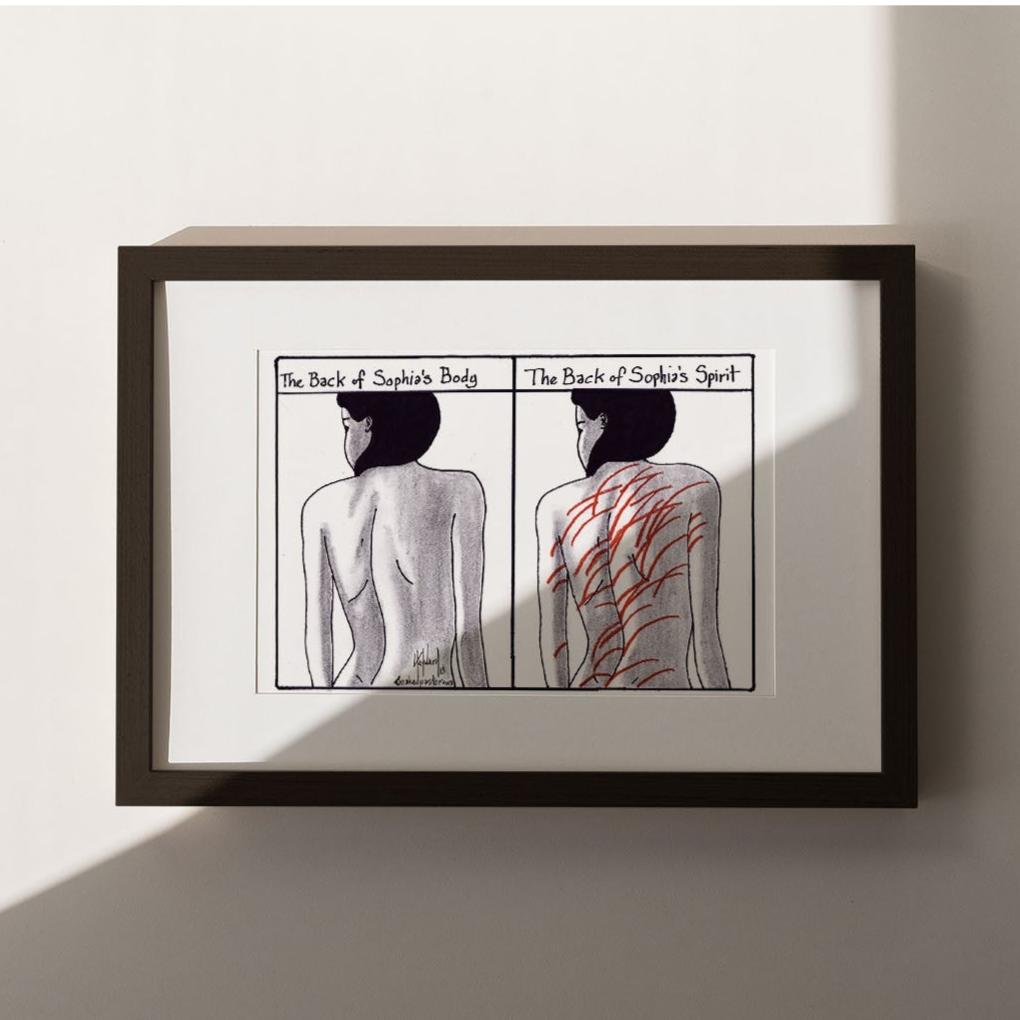 Sophia's Back Cartoon Print - by nakedpastor