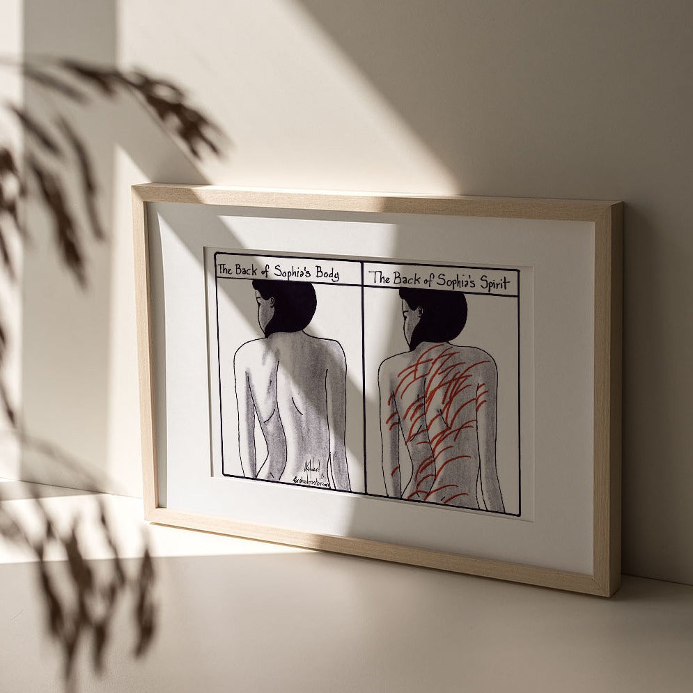 Sophia's Back Cartoon Print - by nakedpastor