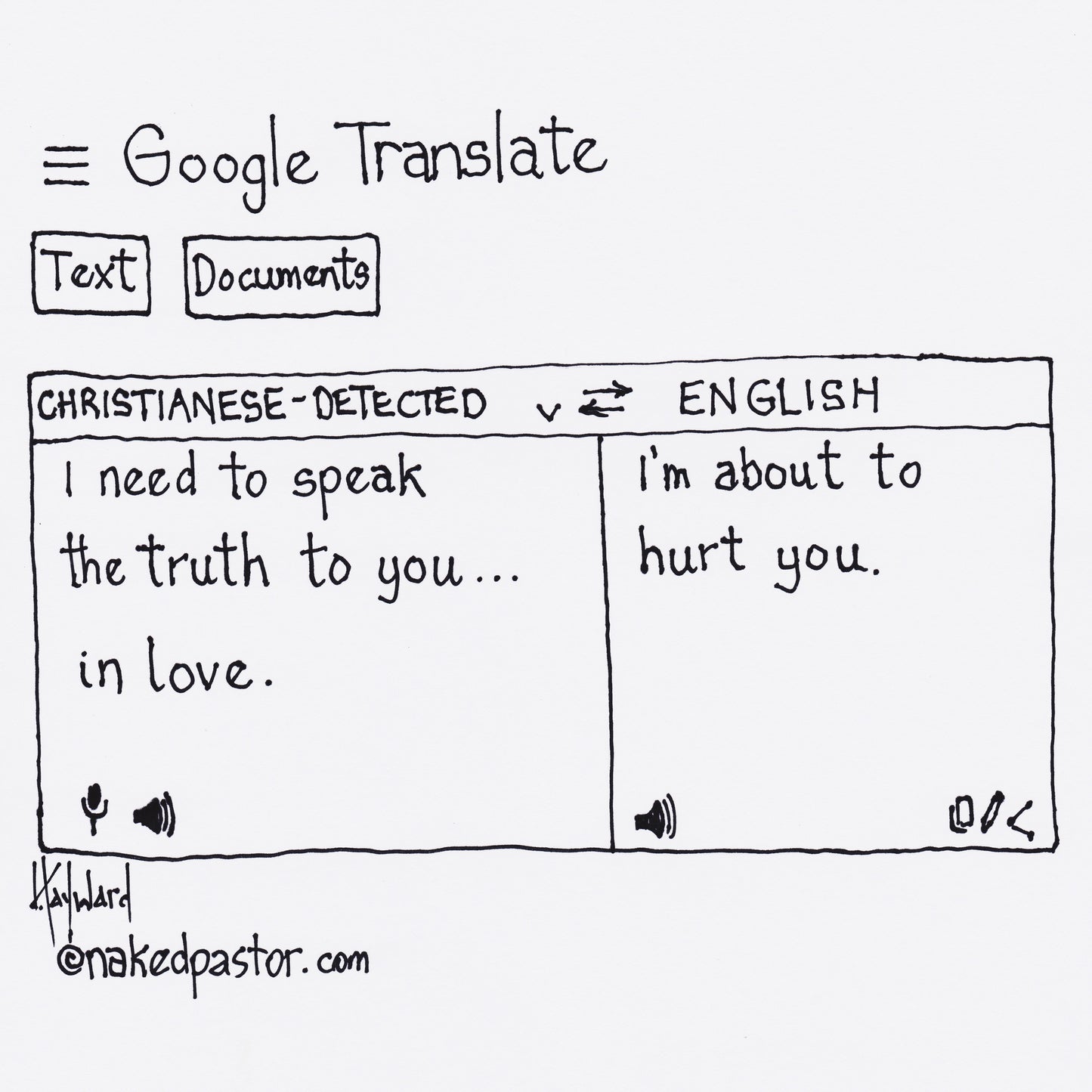 Speaking the Truth in Love Digital Cartoon - by nakedpastor