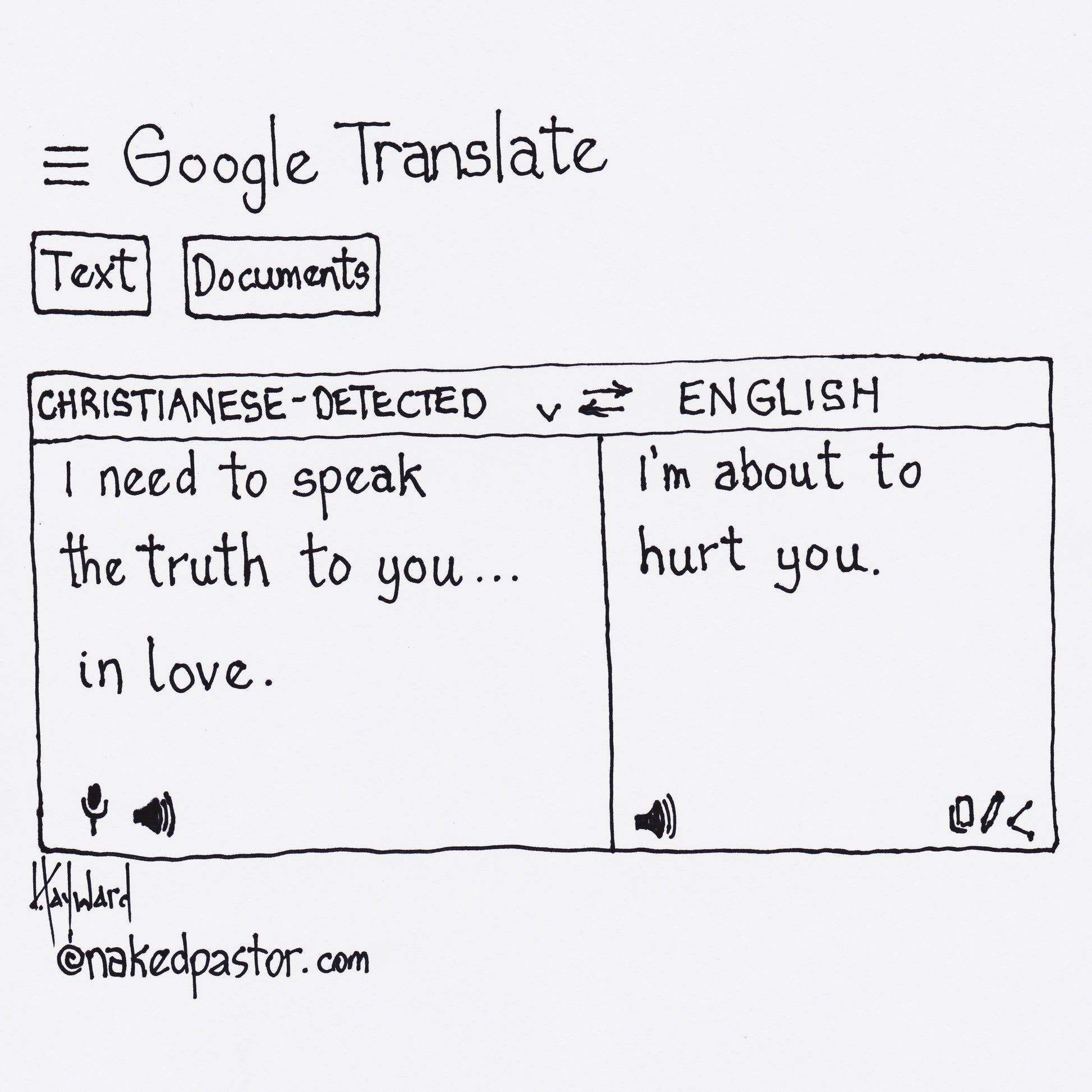 Speaking the Truth in Love Digital Cartoon - by nakedpastor