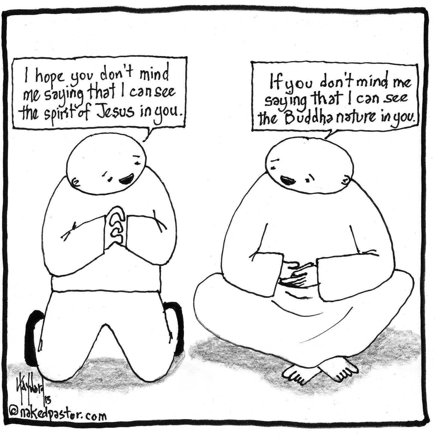 Spirit of Jesus Buddha Nature Digital Cartoon - by nakedpastor