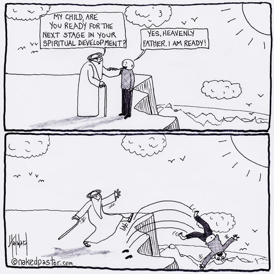 Spiritual Growth Can Hurt Digital Cartoon - by nakedpastor