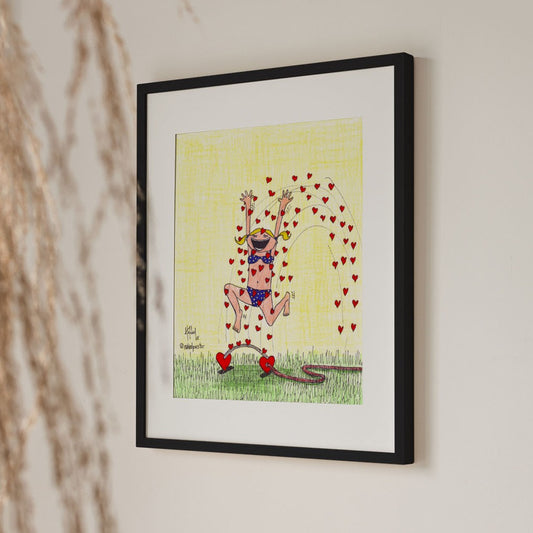 Sprinkler of Love Cartoon Print