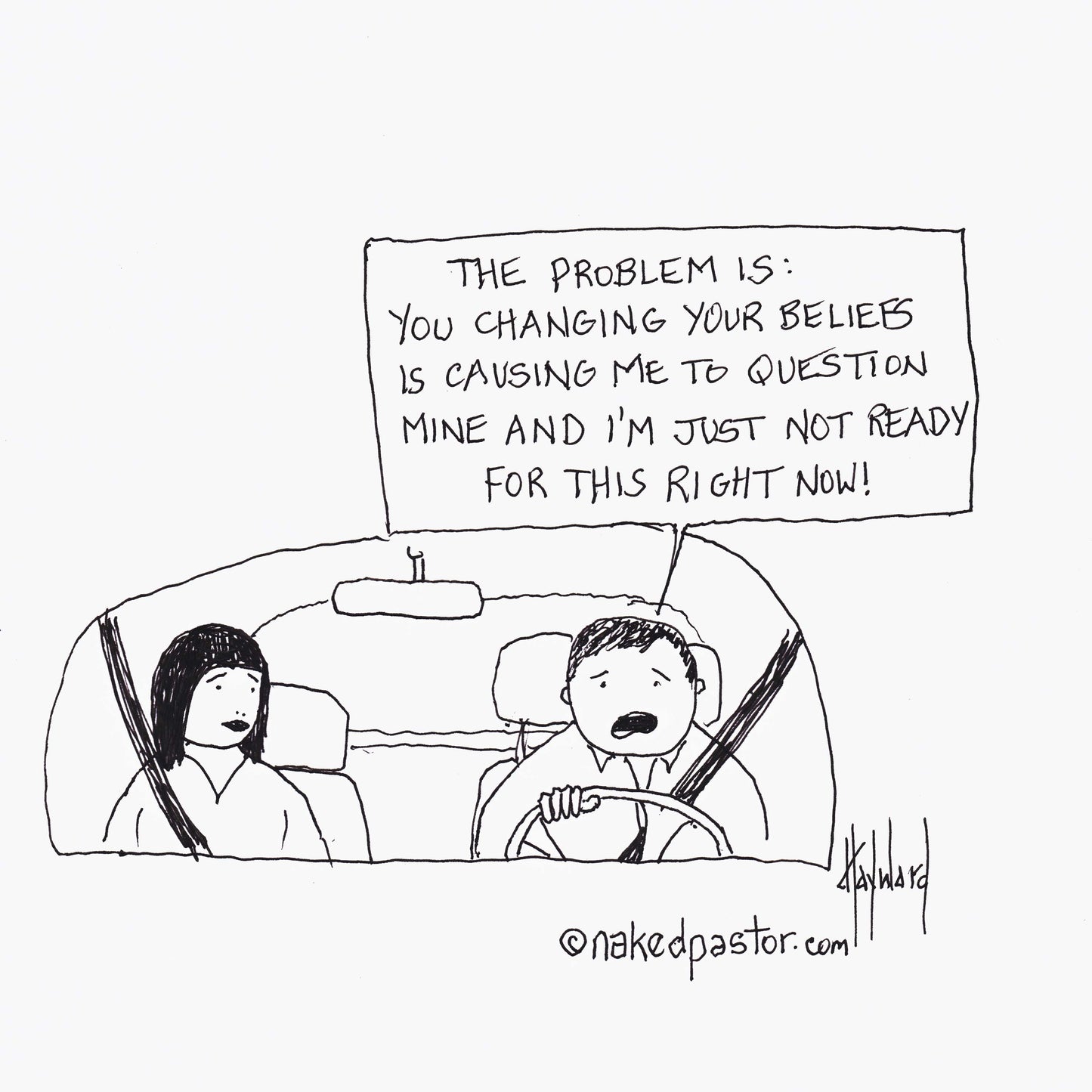 Staying Together Means Changing Together Digital Cartoon - by nakedpastor